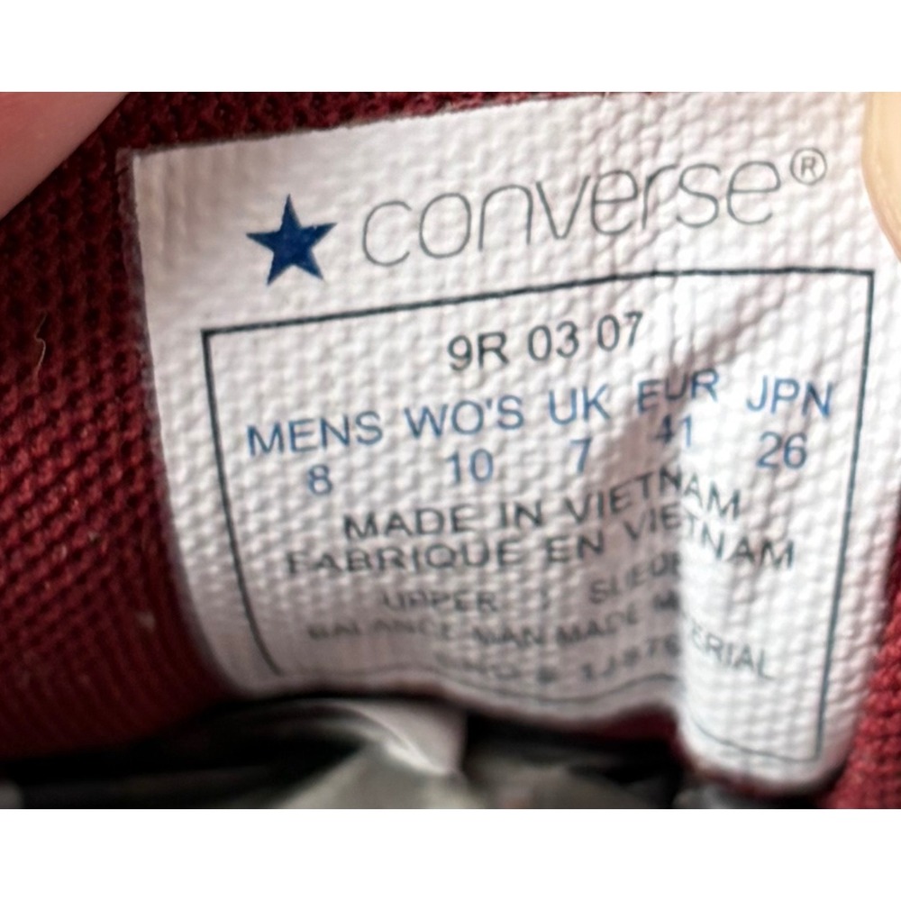 Converse Re-Issue 2003 Vintage Suede Sneakers Burgundy Cream Mens 8 Womens 10 - Picture 8 of 10